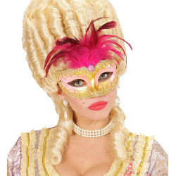 Zlatá maska kráľovná s perami